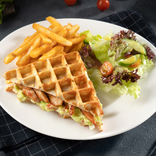 Chicken Avocado Waffle Sandwich